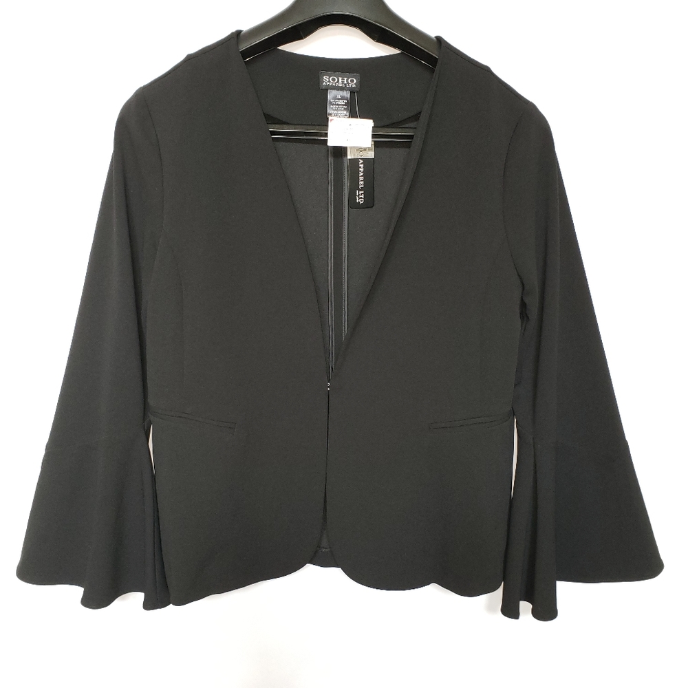 Dress Bell Sleeve Black Blazer XL SOHO NWTs